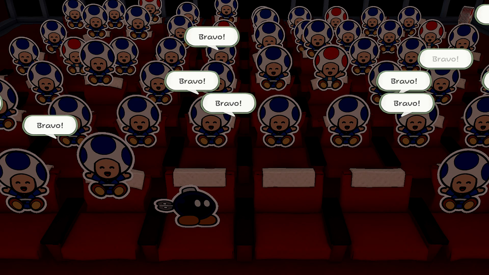 Toads cheering after Rubber Band's defeat
