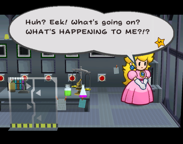 Peach becoming giant in Paper Mario: The Thousand-Year Door and Super Paper Mario