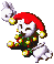 Battle idle animation of a Jester from Super Mario RPG: Legend of the Seven Stars