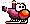 Sprite of Pink Yoshi in Helicopter form, from Super Mario World 2: Yoshi's Island