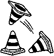 Cones stamp, from Mario Kart 8.
