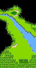 Map of a hole from Golf on the FC, FDS, and NES