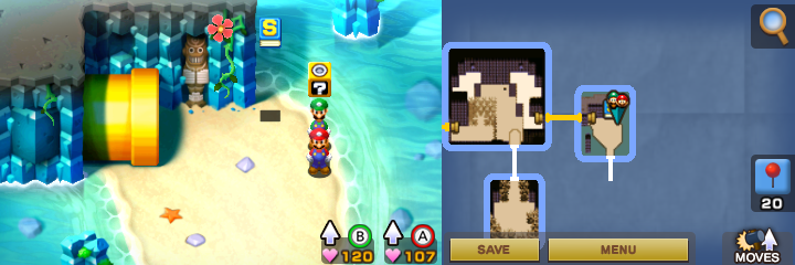 Ninth block in Gwarhar Lagoon of Mario & Luigi: Superstar Saga + Bowser's Minions.