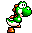 A green Yoshi sprite from Super Mario World 2: Yoshi's Island.