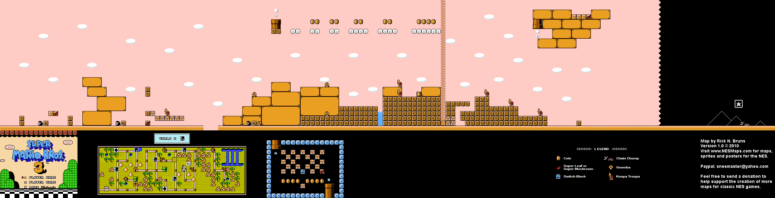 Map of World 2-5 of Super Mario Bros. 3