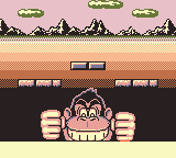 Donkey Kong during the boss fight in Stage 9-9 of Donkey Kong for the Game Boy