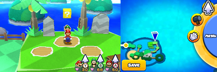 Block 35 in Twinsy Tropics of Mario & Luigi: Paper Jam.