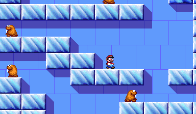 Mario in the level Igloo 1.