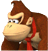 A side view of Donkey Kong, from Mario Super Sluggers.