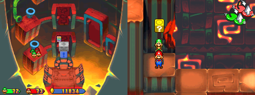 Forty-fifth block in Thwomp Caverns of the Mario & Luigi: Partners in Time.