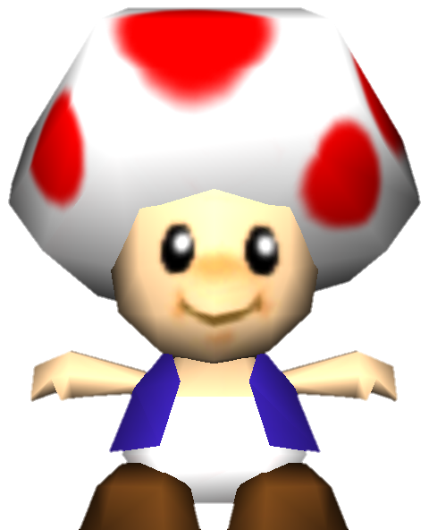 Toad's 3D model from Super Mario 64