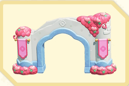 File:SMBWNS2EParkDecorationFlowerArchTwinHeartsBloomsRuins.png