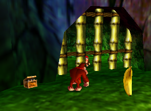 A Golden Banana for Donkey Kong in Jungle Japes.
