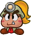 Goombella's idle sprite from Paper Mario: The Thousand-Year Door