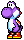 A sprite of a Purple Yoshi from Yoshi's Island DS.