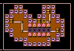 Animation of the Dark Land map in its default state in Super Mario Bros. 3. The odd tiles to the left are loaded, but are not visible on most screens due to that being the surplus area to allow for smooth horizontal scrolling