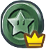A Black Challenge Coin with a Crown on it from Super Mario Run