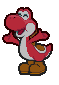 A Red Yoshi in Paper Mario.