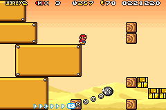 Gameplay of World 2-5 (Super Mario Bros. 3) in Super Mario Advance 4: Super Mario Bros. 3.