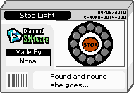 The shelf cover for one of Mona's microgames in WarioWare: D.I.Y.