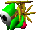 Sprite of a green Flying Shy Guy from Yoshi's Story