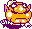 Puffy Wario sprite in the Game Boy Color version.