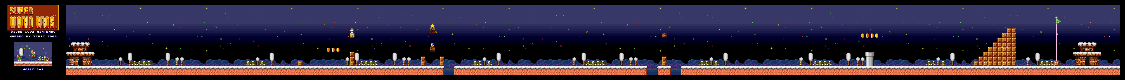 Map of World 3-2 (Super Mario All-Stars version)