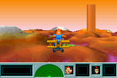 Screenshot of an unfinished boss challenge from the 2004 voxel engine build of Banjo-Pilot, for comparison with Diddy Kong Pilot's 2003 build