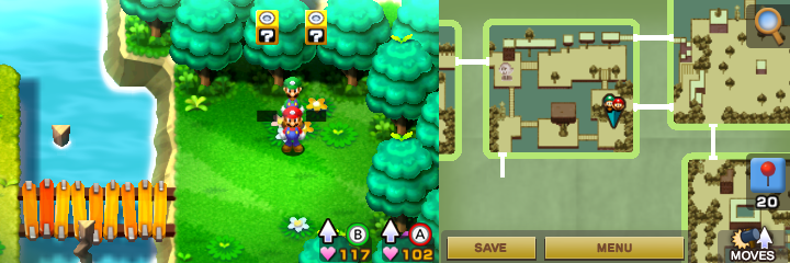 Blocks 20 and 21 in Beanbean Fields of Mario & Luigi: Superstar Saga + Bowser's Minions.