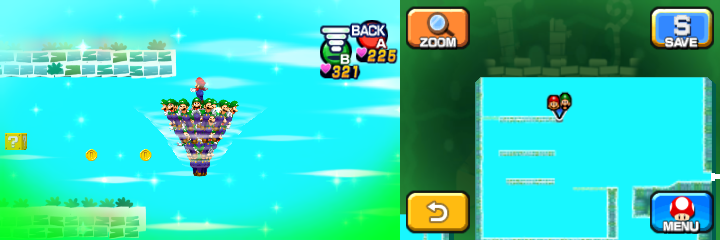 Mario and Luiginoids (in the shape of a cone) near 2 Coins in Dreamy Somnom Woods accessed by the Dreampoint of Mario & Luigi: Dream Team.