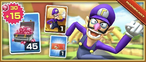 The Waluigi Pack from the 2019 Holiday Tour in Mario Kart Tour