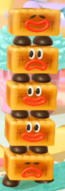 A stack of Mels from Yoshi's Crafted World