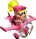 Uncompressed sprite of Dixie Kong in the character select loop from Diddy Kong Pilot'"`UNIQ--nowiki-00000001-QINU`"'s 2003 build