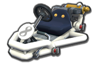 Thumbnail of a white Pipe Frame (with 8 icon), in Mario Kart 8.