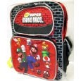 A backpack with Mario and Luigi along with Toad and other enemies from New Super Mario Bros.