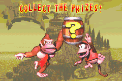 Collect the Prizes! Bonus Area title card in Donkey Kong Country