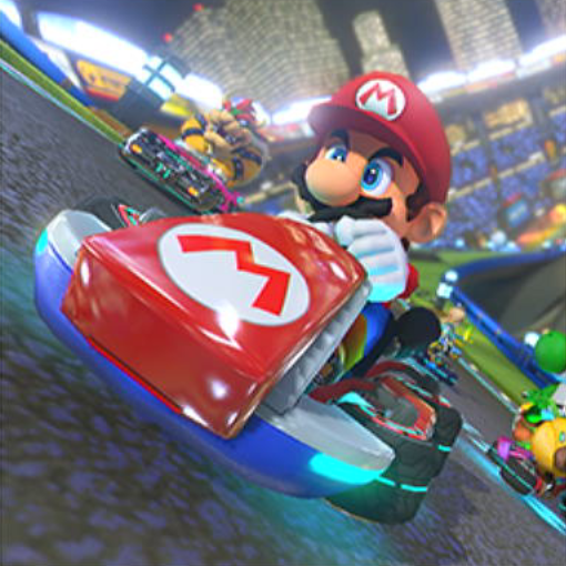 File:NSO MK8D May 2022 Week 5 - Character - Mario in Standard Kart (Character with Background).png