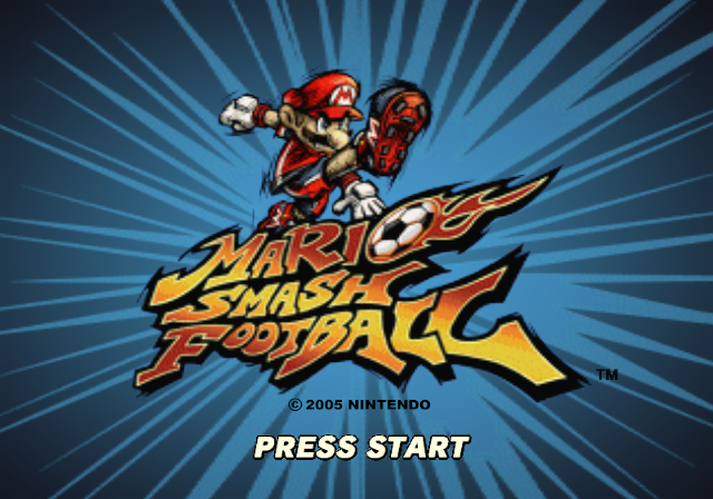 File:Super Mario Strikers PAL Version Title Screen.png
