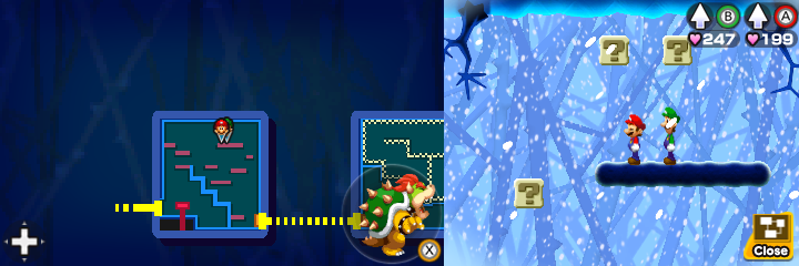 Blocks 30 and 31 in Airway of Mario & Luigi: Bowser's Inside Story + Bowser Jr.'s Journey.