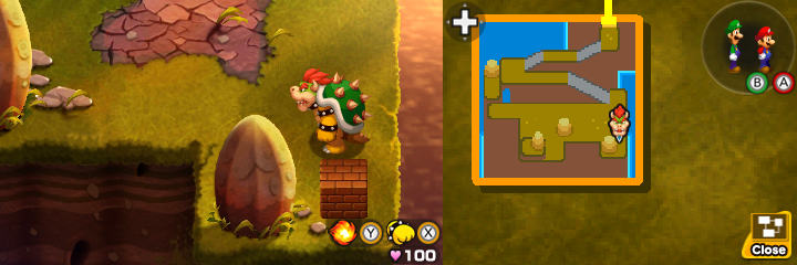 Eighth block in Cavi Cape of Mario & Luigi: Bowser's Inside Story + Bowser Jr.'s Journey.