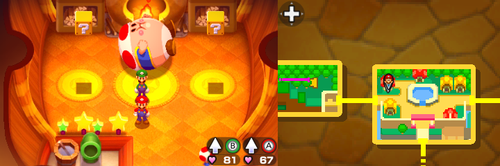 Blocks 24 and 25 in Toad Town of Mario & Luigi: Bowser's Inside Story + Bowser Jr.'s Journey.