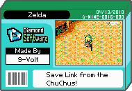 The shelf cover for one of 9-Volt's microgames in WarioWare: D.I.Y.