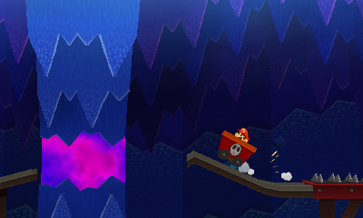 Third paperization spot in Bowser's Snow Fort of Paper Mario: Sticker Star.