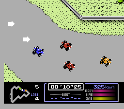 Screenshot of Circuit-9 from Famicom Grand Prix: F1 Race