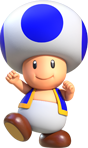 Artwork of a Blue Toad from Super Mario Run.
