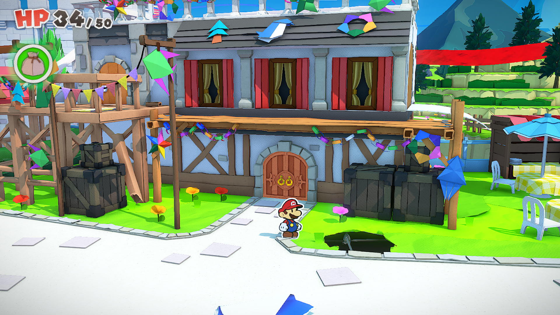 Tenth Not-Bottomless Hole in Toad Town of The Origami King.