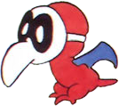 Artwork of Tweeter from the Super Mario Bros. 2 instruction booklet (pg. 23).