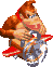 Uncompressed sprite of Donkey Kong in the character select loop from Diddy Kong Pilot'"`UNIQ--nowiki-00000000-QINU`"'s 2003 build