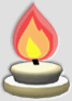 A candle from Mario vs. Donkey Kong 2: March of the Minis