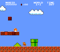 The jumping glitch from Super Mario Bros.